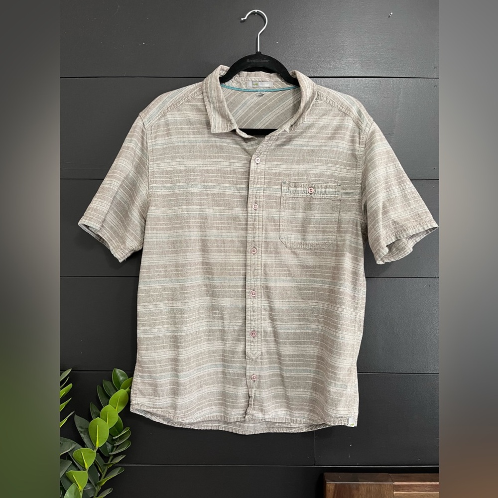 HORNY TOAD 100% Organic Cotton Men’s Short Sleeves Button Down Short Sz L NWOT
